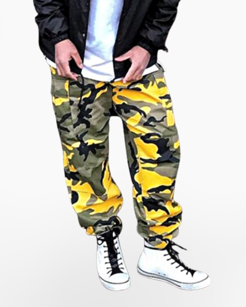 Cargo Pants Camo Yellow Streetwear