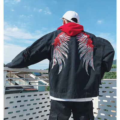 Denim Jacket Angel Wings