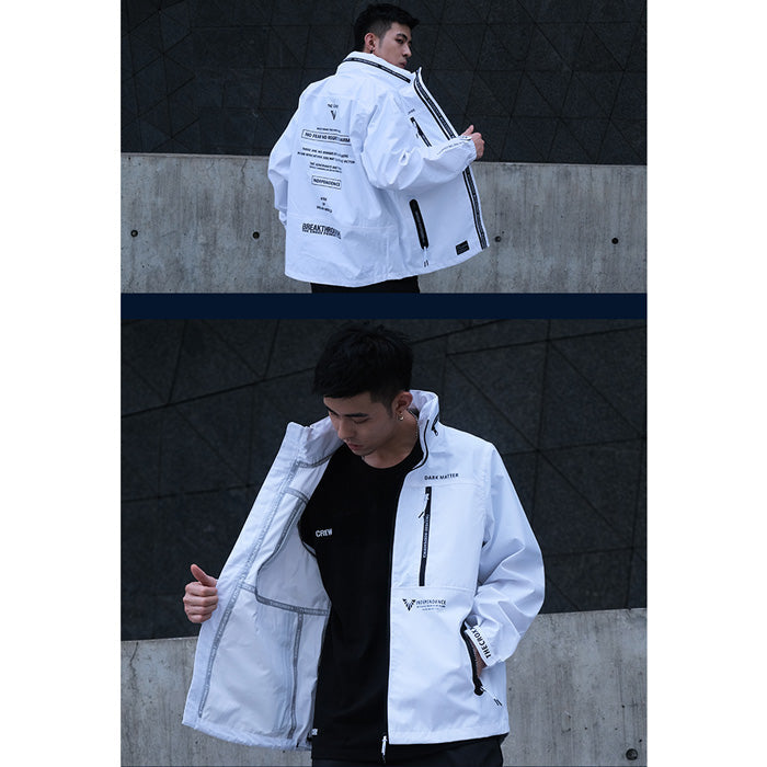 【WELLBEING EXPRESS】 Wrinkle Windbreaker / 追跡付 EMS Unisex Lightweight Hooded Raglan Full-Zip Rain Jacket