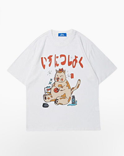 Japanese T-Shirt Fat Neko