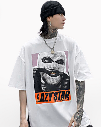 Oversized Japanese T-Shirt Lazy Star