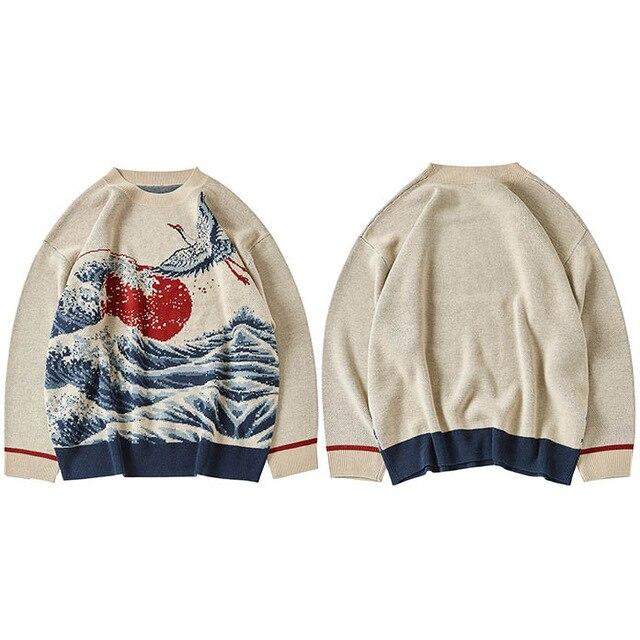 Japanese Sweatshirt Big Wave