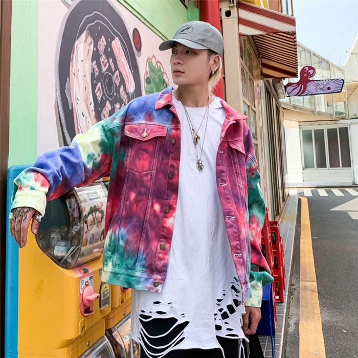 新品★ MANY WAY VERSATILE DENIM COAT Denim Jacket Multicolor – Streetwear